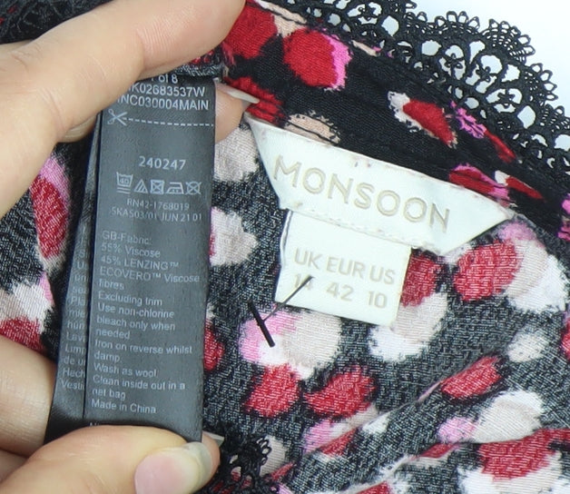 Monsoon Women’s Multicoloured Size 10 Fit & Flare Asymmetric Dress