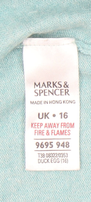 Womens UK Size 16 Marks and Spencer Blue Shrug Jumper