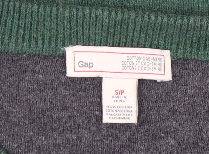 Gap Men's Green Cotton Cashmere Crew Neck Pullover Jumper S