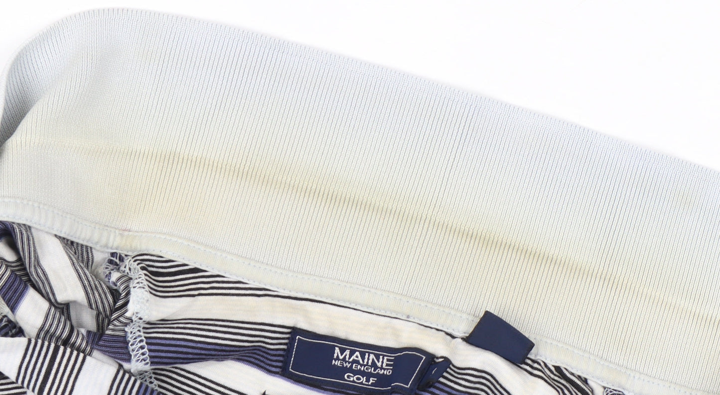 Maine New England Men’s Multicoloured Striped Polo Shirt Size S Cotton Golf