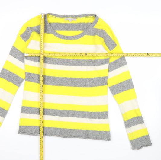 Gap Women's Multicoloured Striped Wool Blend Jumper Size S Scoop Neck