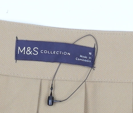 Marks and Spencer Women’s Beige Pleated Midi Skirt Size 16