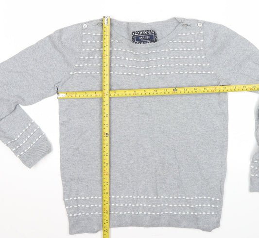 Womens UK Size 12 Maine New England Grey Pullover Jumper