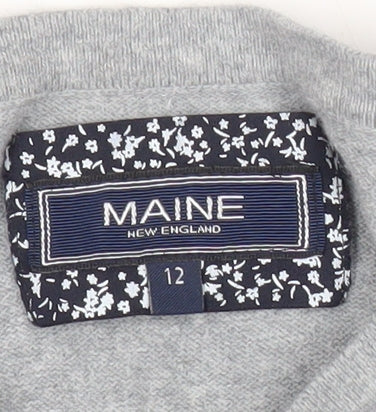 Womens UK Size 12 Maine New England Grey Pullover Jumper