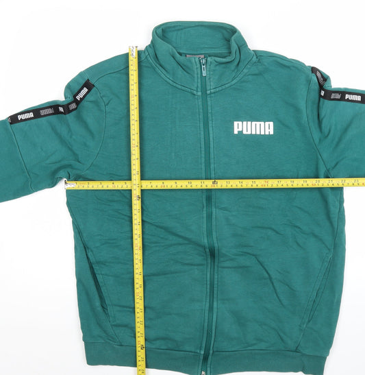 Puma Men's Green L Track Jacket Full Zip Lightweight Sportswear