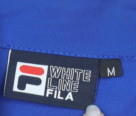 FILA Men's Blue Track Jacket M Colourblock Full Zip Sportswear