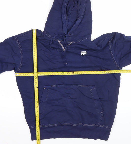 Mens UK Size M PUMA Blue Pullover Hoodie