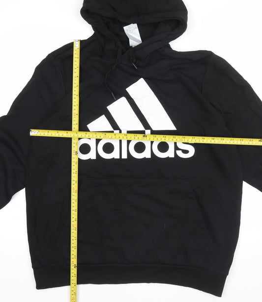Adidas Men's Black L Pullover Hoodie Logo Sportswear