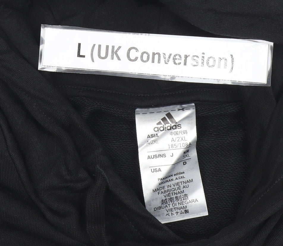 Adidas Men's Black L Pullover Hoodie Logo Sportswear