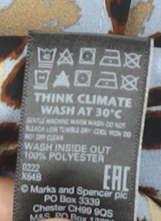 Marks and Spencer Women’s Multicoloured Leopard Print Button-Up Shirt Size 6