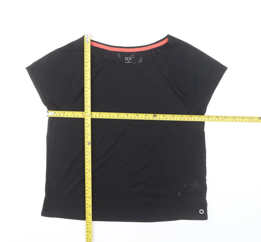 Marks and Spencer Women’s Black Size 10 Boat Neck Activewear T-Shirt