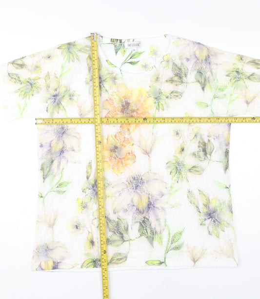 Fay Louise Women’s Multicoloured Floral Lace T-Shirt XL Spring Summer
