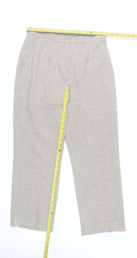 Womens UK Size 12 AMARANTO Regular Fit Dress Pants Grey Trousers