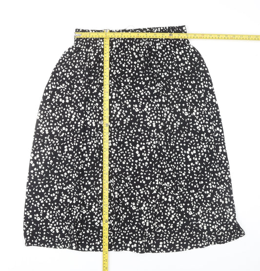Marks and Spencer Womens Black Polka Dot A-Line Skirt Size 10