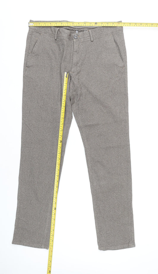 Massimo Dutti Men’s Grey Slim Fit Chino Trousers 34in Waist
