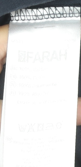 Farah Men’s Blue Cotton Short Sleeve Polo Shirt L Casual