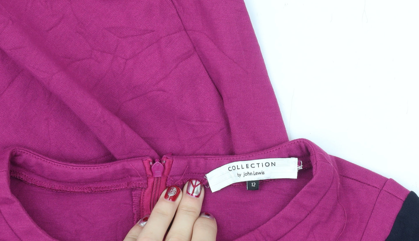 John Lewis Women’s Pink Colourblock Fit & Flare Dress Size 12