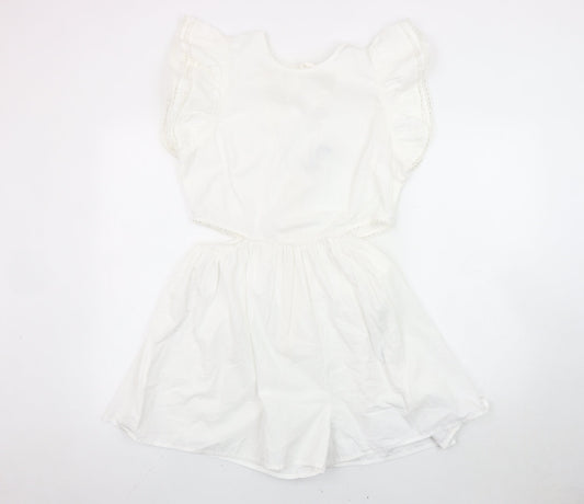 Womens UK Size 12 ASOS DESIGN One-Piece White Playsuit