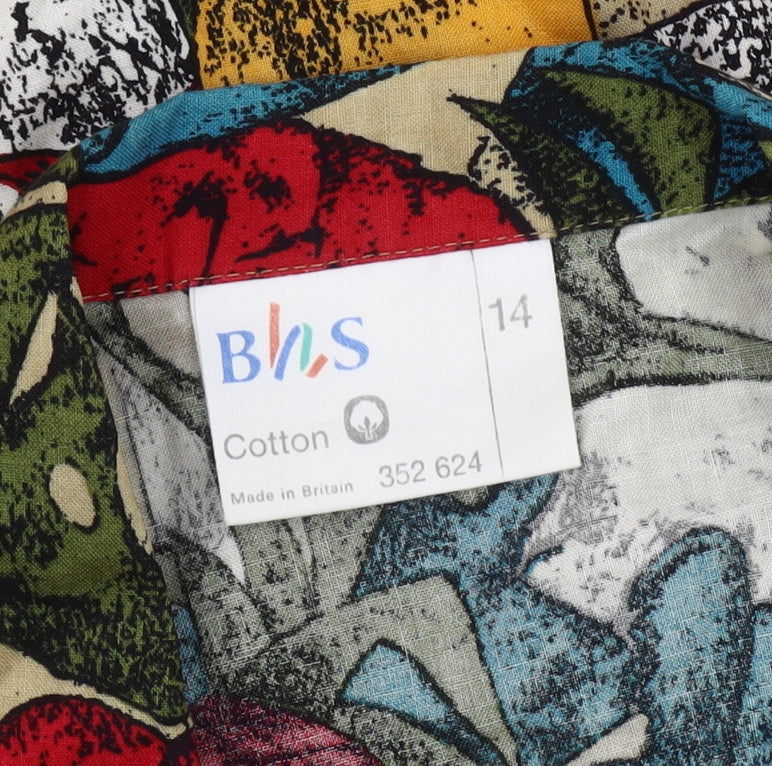 Womens UK Size 14 BHS Multicoloured Hawaiian Button-Up