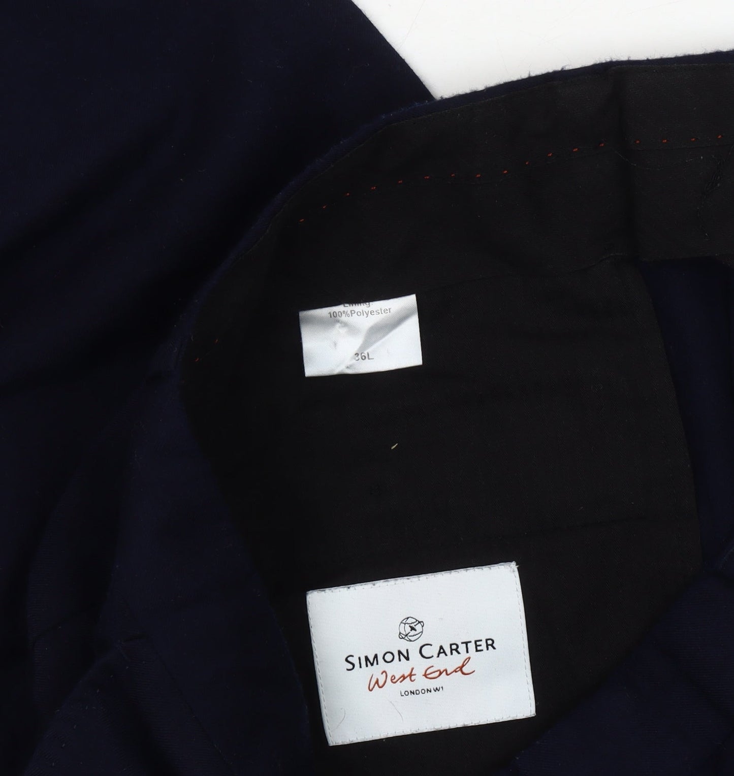 Mens UK Size 26L Simon Carter Dress Pants Blue Trousers