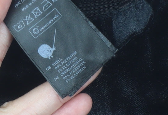 Monki Women’s Black Velvet Short Skirt L High Rise Elastic Waist