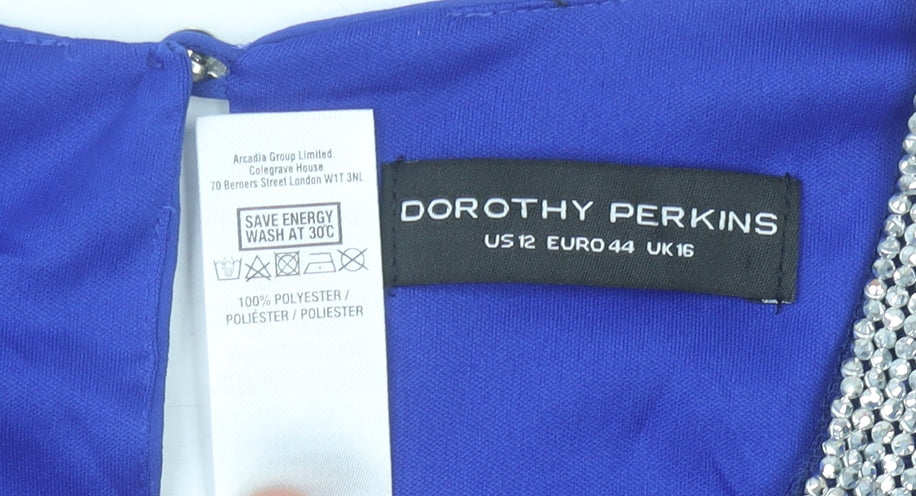 Womens UK Size 16 Dorothy Perkins Blue Basic Blouse