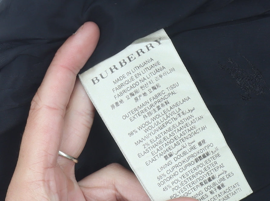 Burberry Women’s Black Wool Tailored Blazer UK 6 Slim Fit