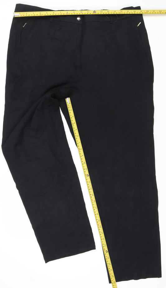 Marks and Spencer Men's Black 2XL Regular Fit Straight Trousers