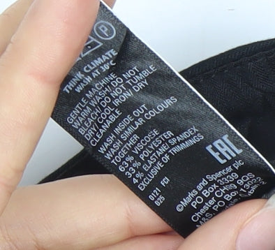 Marks and Spencer Men's Black 2XL Regular Fit Straight Trousers