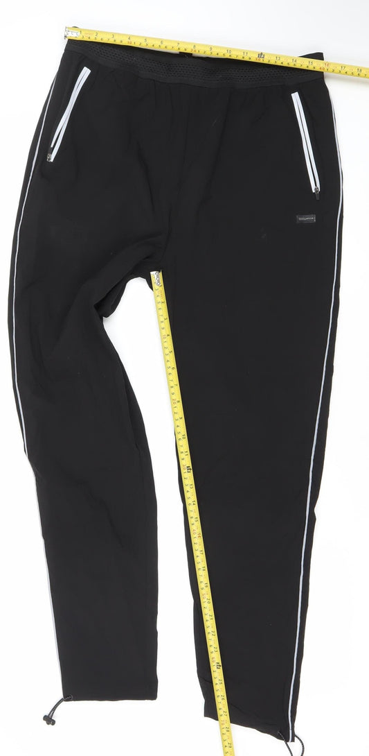 MAN Active Mens Black L Jogger Trousers Polyester Elastane Running Gym