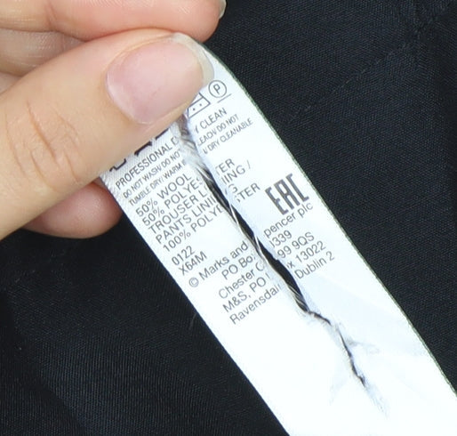 Marks and Spencer Men's Blue Pinstripe Wool Blend Dress Trousers 36W 31L