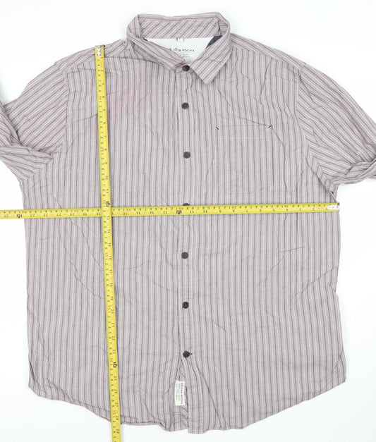 RJR John Rocha Men's Purple Striped Cotton Long Sleeve Dress Shirt XL