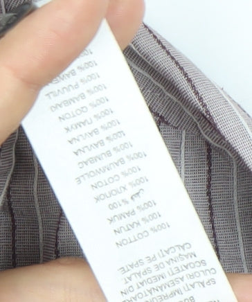 RJR John Rocha Men's Purple Striped Cotton Long Sleeve Dress Shirt XL