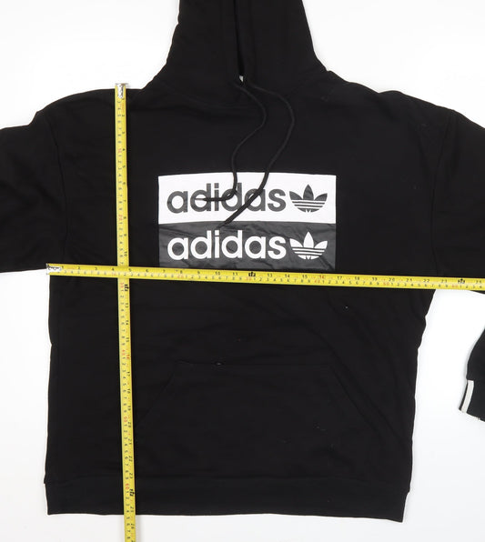 Adidas Men's Black L Pullover Hoodie Graphic Logo Sportswear