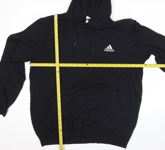 Adidas Men's Black Pullover Hoodie L Fleece Logo Sportswear