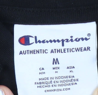Mens UK Size M Champion Black Pullover Hoodie
