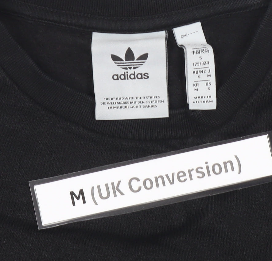 adidas Men's Black M Pullover Sweatshirt Crew Neck Logo Sports Jersey