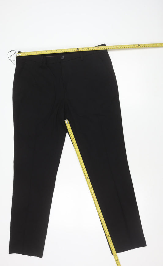 Marks and Spencer Men's Black Slim Fit Dress Trousers 36x31
