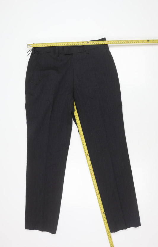 Marks & Spencer Mens Grey Slim Fit Dress Pants 30x29 Wool Blend