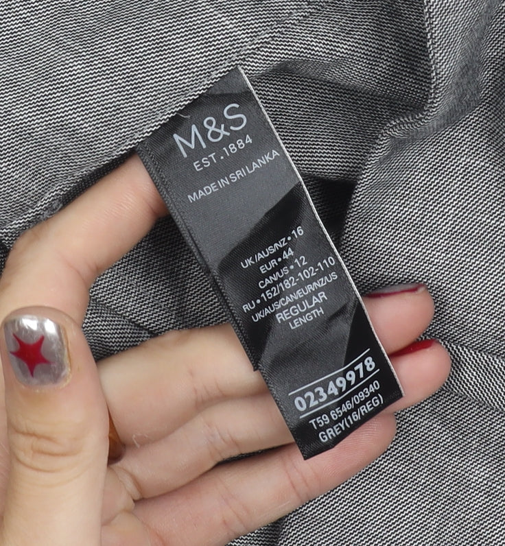 Marks and Spencer Men’s Grey 16 Regular Dress Pants Straight Leg