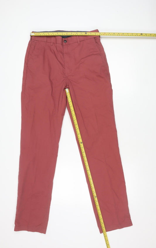 Marks and Spencer Men’s Pink Chino Trousers 30x33 Regular Fit