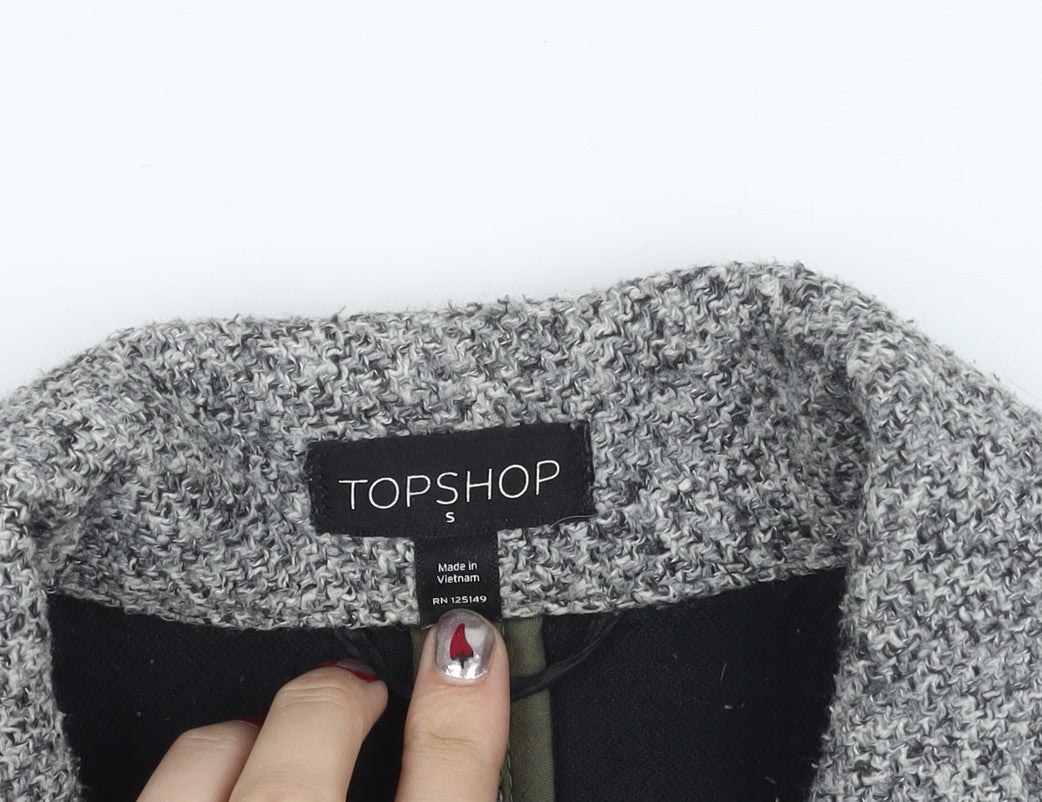 Womens UK Size S Topshop Grey Basic Jacket