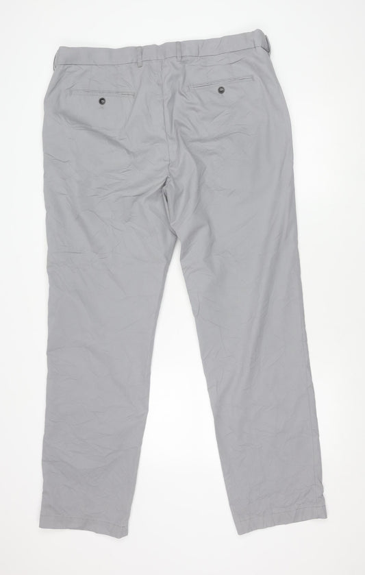 Marks & Spencer Men’s Grey Regular Fit Blue Harbour Chino Trousers 40W 33L