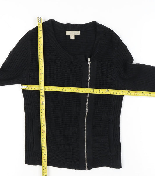 Banana Republic Women's Black Small Full Zip Knit Jumper