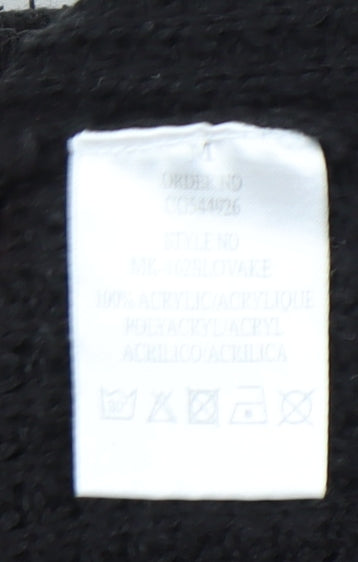 Brave Soul Men's Black Waffle-Knit Crew Neck Jumper M Regular Fit