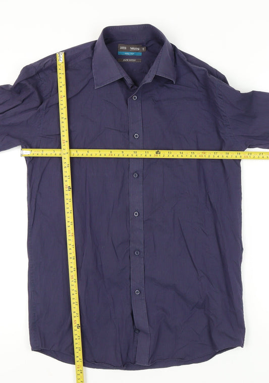 Mens UK Collar Size 38 Marks and Spencer Smart Blue Dress Shirt