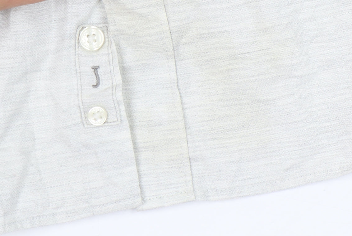 Jasper Conran Men’s Ivory Long Sleeve Button-Up Shirt L Regular