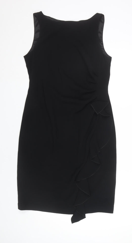 Coast Women’s Black Size 14 Sheath Knee Length Sleeveless Dress