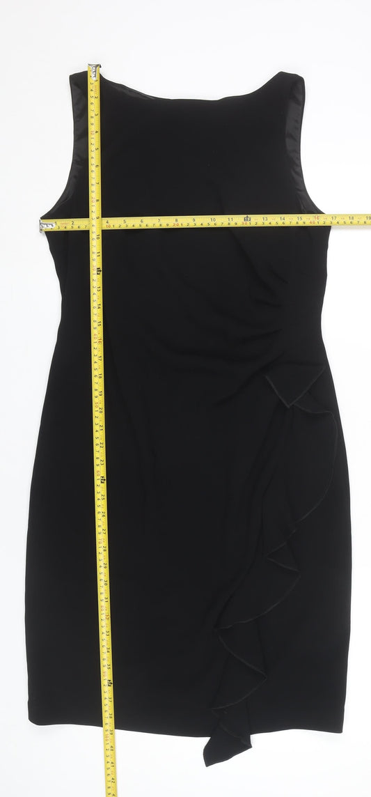 Coast Women’s Black Size 14 Sheath Knee Length Sleeveless Dress