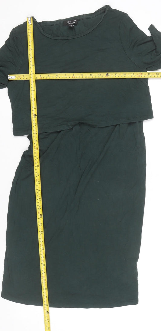 New Look Maternity Green Knee Length Bodycon Dress UK 12